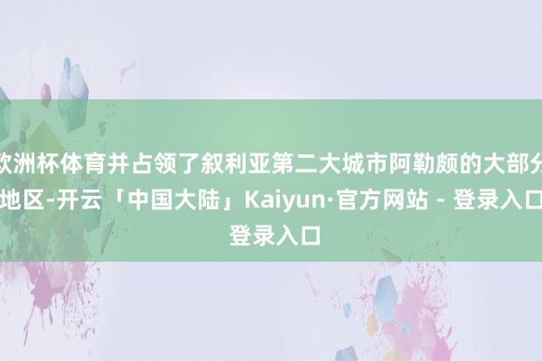欧洲杯体育并占领了叙利亚第二大城市阿勒颇的大部分地区-开云「中国大陆」Kaiyun·官方网站 - 登录入口