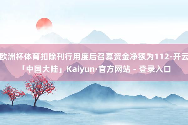 欧洲杯体育扣除刊行用度后召募资金净额为112-开云「中国大陆」Kaiyun·官方网站 - 登录入口