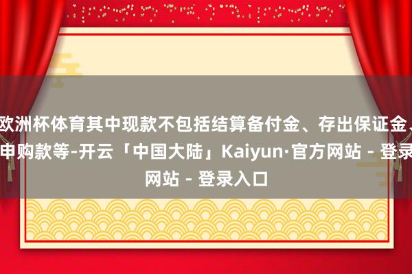 欧洲杯体育其中现款不包括结算备付金、存出保证金、应收申购款等-开云「中国大陆」Kaiyun·官方网站 - 登录入口