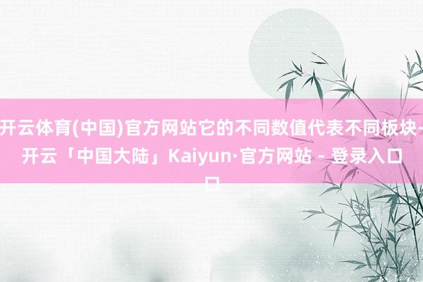 开云体育(中国)官方网站它的不同数值代表不同板块-开云「中国大陆」Kaiyun·官方网站 - 登录入口