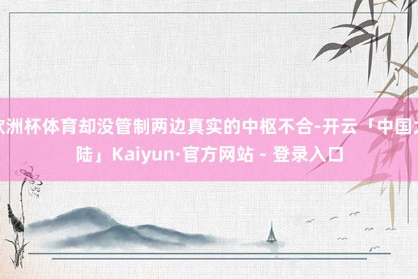 欧洲杯体育却没管制两边真实的中枢不合-开云「中国大陆」Kaiyun·官方网站 - 登录入口